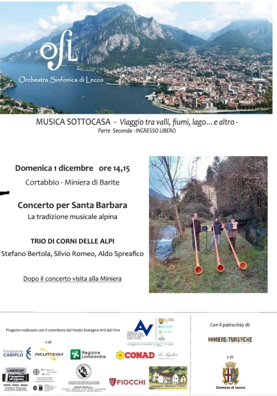 &quot;MUSICA SOTTOCASA&quot; DOMENICA 1° DICEMBRE FA TAPPA ALLA MINIERA DI BARITE DI CORTABBIO