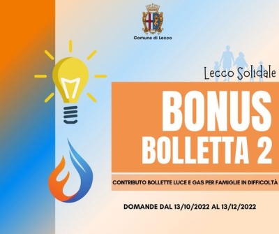 ANCHE A LECCO IL &quot;BONUS BOLLETTA&quot; PER FAMIGLIE IN DIFFICOLTA&#039;