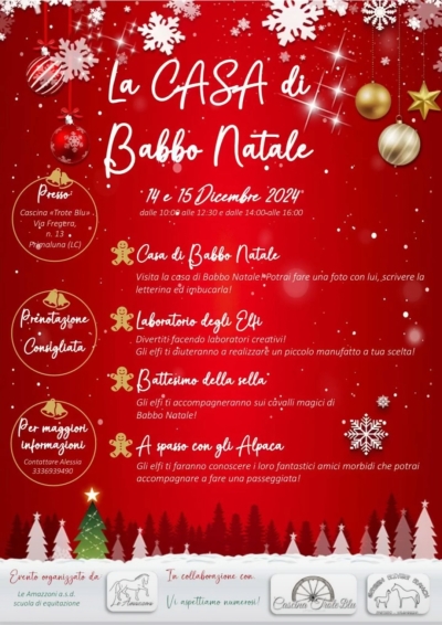 IL 14 E 15 DICEMBRE ALLE TROTE BLU DI CORTABBIO APRE LA CASA DI BABBO NATALE