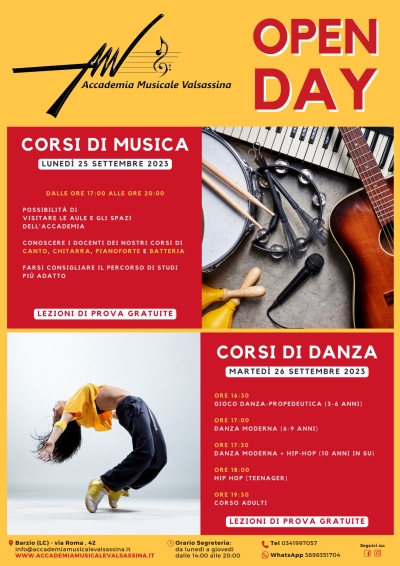 OPEN DAY ALL&#039;ACCADEMIA MUSICALE VALSASSINA