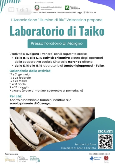 ILLUMINA DI BLU PROPONE UN LABORATORIO DI TAIKO