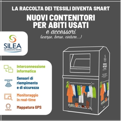 SILEA ATTIVA NUOVI CASSONETTI TECNOLOGICI PER LA RACCOLTA ABITI USATI: DIVERSI ANCHE IN VALSASSINA