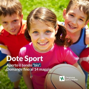 LA REGIONE RIAPRE IL BANDO &quot;DOTE SPORT&quot;