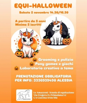 IL 2 NOVEMBRE &quot;EQUI-HALLOWEEN&quot; CON LE AMAZZONI ALLA CASCINA TROTE BLU