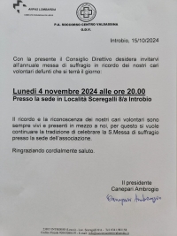 IL 4 NOVEMBRE IL SOCCORSO CENTRO VALSASSINA RICORDA I VOLONTARI DEFUNTI