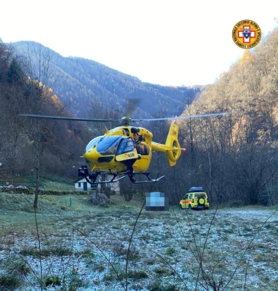 SOCCORSO IN AIUTO DI UN TAGLIALEGNA INFORTUNATOSI A GIABBIO.