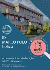 PREMANA: INCONTRO DI ORIENTAMENTO CON L&#039;ISTITUTO MARCO POLO DI COLICO