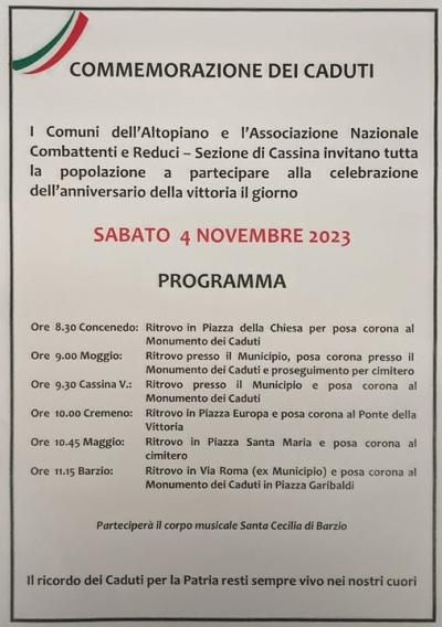 IL 4 NOVEMBRE IN ALTIPIANO