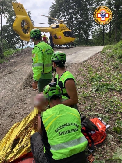 SOCCORSO UN CICLISTA VICINO AD ARTAVAGGIO