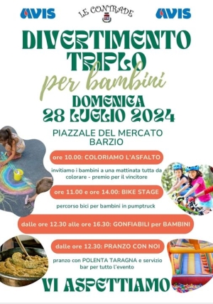 DIVERTIMENTO &quot;TRIPLO&quot; DOMENICA PROSSIMA PER I BAMBINI A BARZIO