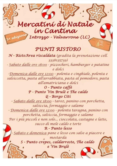 IN VAL VARRONE I MERCATINI DI NATALE SONO...IN CANTINA