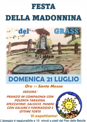 IL 21 LUGLIO LA FESTA ALLA MDONNINA DEL GRASS A MARGNO