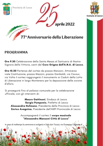 IL 25 APRILE DELLA PROVINCIA DI LECCO