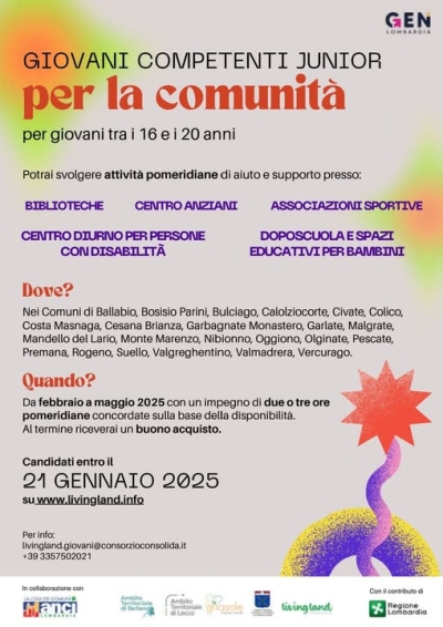 GIOVANI COMPETENTI CERCASI. CANDIDATURE ENTRO IL 21 GENNAIO