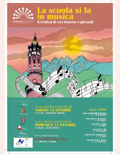 &quot;LA SCUOLA SI FA IN MUSICA&quot;: STASERA CONCERTO IN BASILICA A LECCO. PROTAGONISTI ANCHE I CORISTI DELL&#039;ICS CREMENO