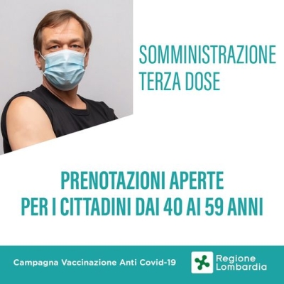 TERZA DOSE PRENOTABILE PER CHI HA 40-59 ANNI