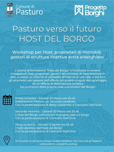 HOST DEL  BORGO: STASE ULTIMO APPUNTAMENTO A PASTURO