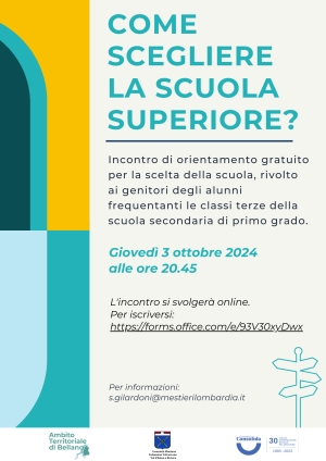 COME SCEGLIERE LA SCUOLA SUPERIORE? IL 3 OTTOBRE UN INTERESSANTE INCONTRO ONLINE