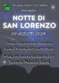 VENERDI&#039; E SABATO LA FESTA DI SAN LORENZO A CORTABBIO