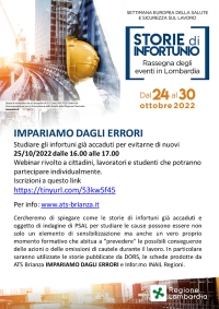 Incontro online sugli infortuni sul lavoro