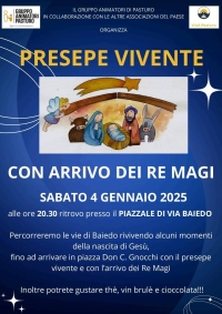 DOMANI A PASTURO IL PRESEPE VIVENTE