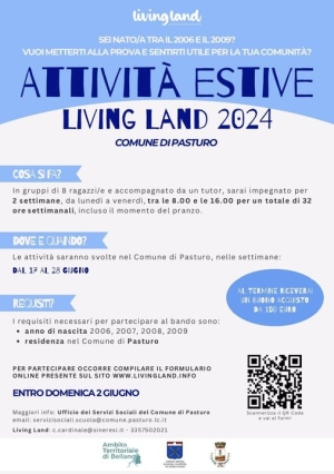 LIVING LAND A PASTURO, UNA BELLA OCCASIONE PER I GIOVANI