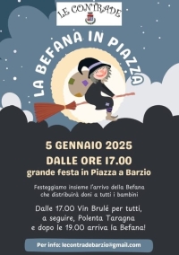 LA BEFANA ARRIVA ANCHE A BARZIO. APPUNTAMENTO DOMENICA 5 GENNAIO