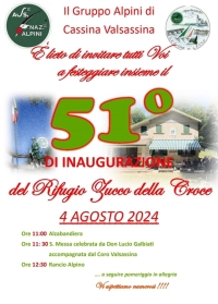 IL 4 AGOSTO GLI ALPINI DI CASSINA IN FESTA AL RIFUGIO ZUCCO DELLA CROCE