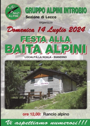 DOMENICA PROSSIMA LA FESTA DEGLI ALPINI DI INTROBIO ALLA BAITA MAGNI