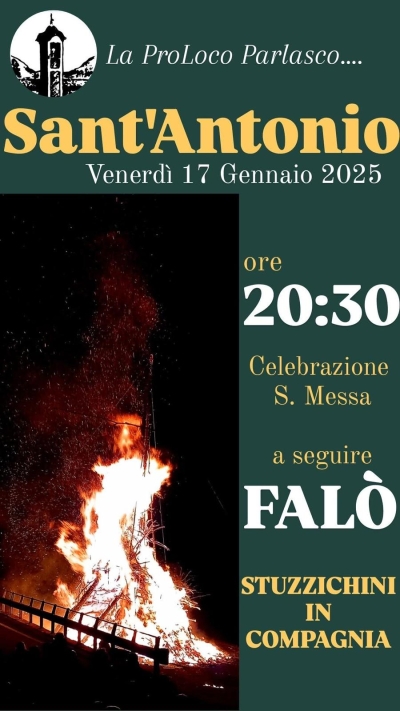 VENERDI' A PARLASCO FALO' PER SANT'ANTONIO