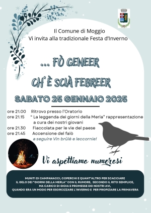 SABATO A MOGGIO &quot;FO&#039; GENEER CH&#039;E&#039; SCIA&#039; FEBREER&quot;