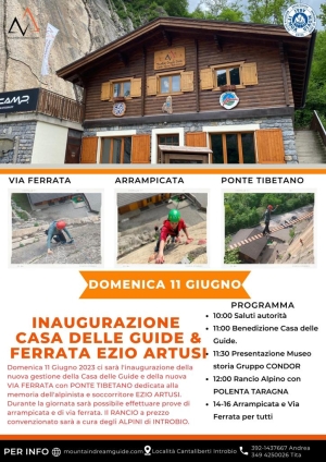 DOMENICA INAUGURAZIONE DELLA CASA DELLE GUIDE E DELLA FERRATA EZIO ARTUSI