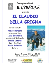 DOMANI SERA A PASTURO IL GRINZONE PRESENTA &quot;IL CLAUDIO DELLA GRIGNA&quot;