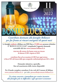 A BELLANO UN BONUS PER LUCE E GAS